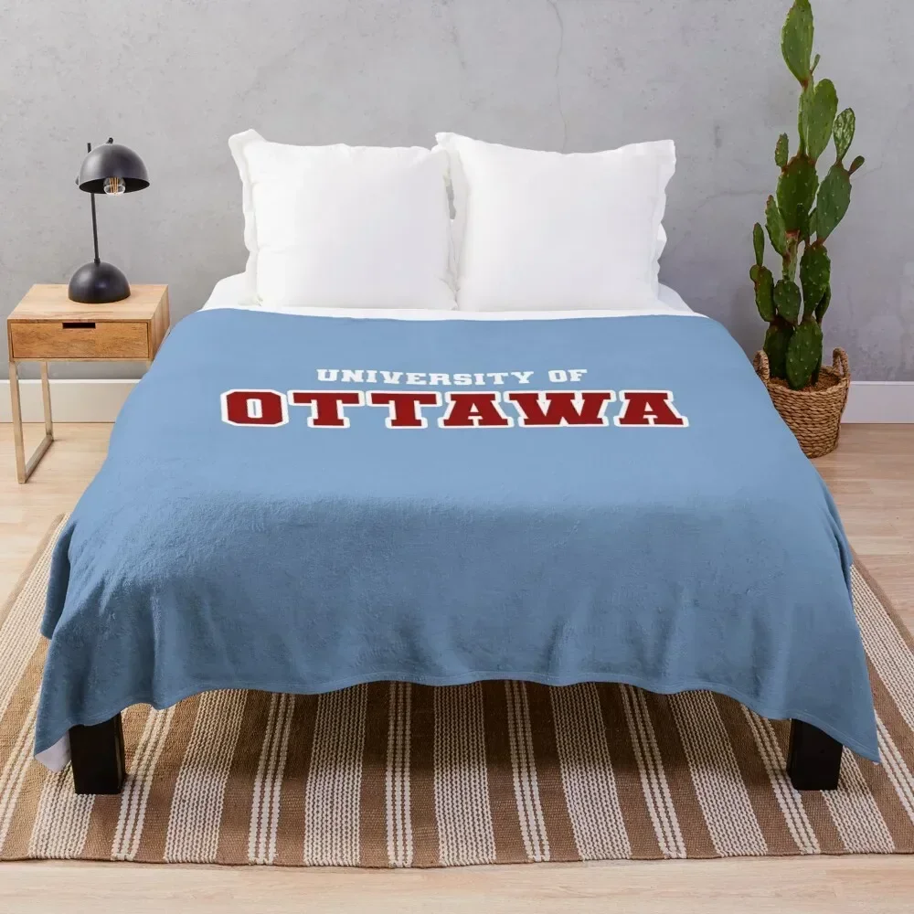 Manta de Sherpa Suave de la Universidad de Ottawa, Manta Cálida para el Invierno