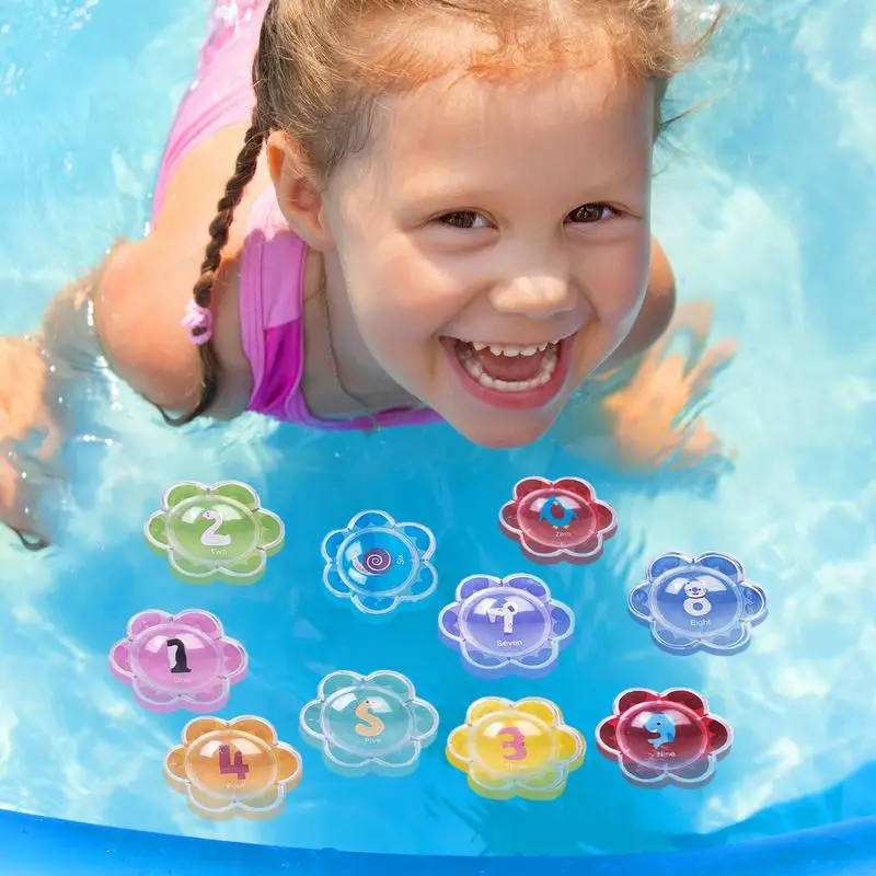 Juguetes de baño con números, bolas flotantes para piscina, juego sensorial para niños, juego de números flotantes para bañera, ducha, piscina, baño, preescolar