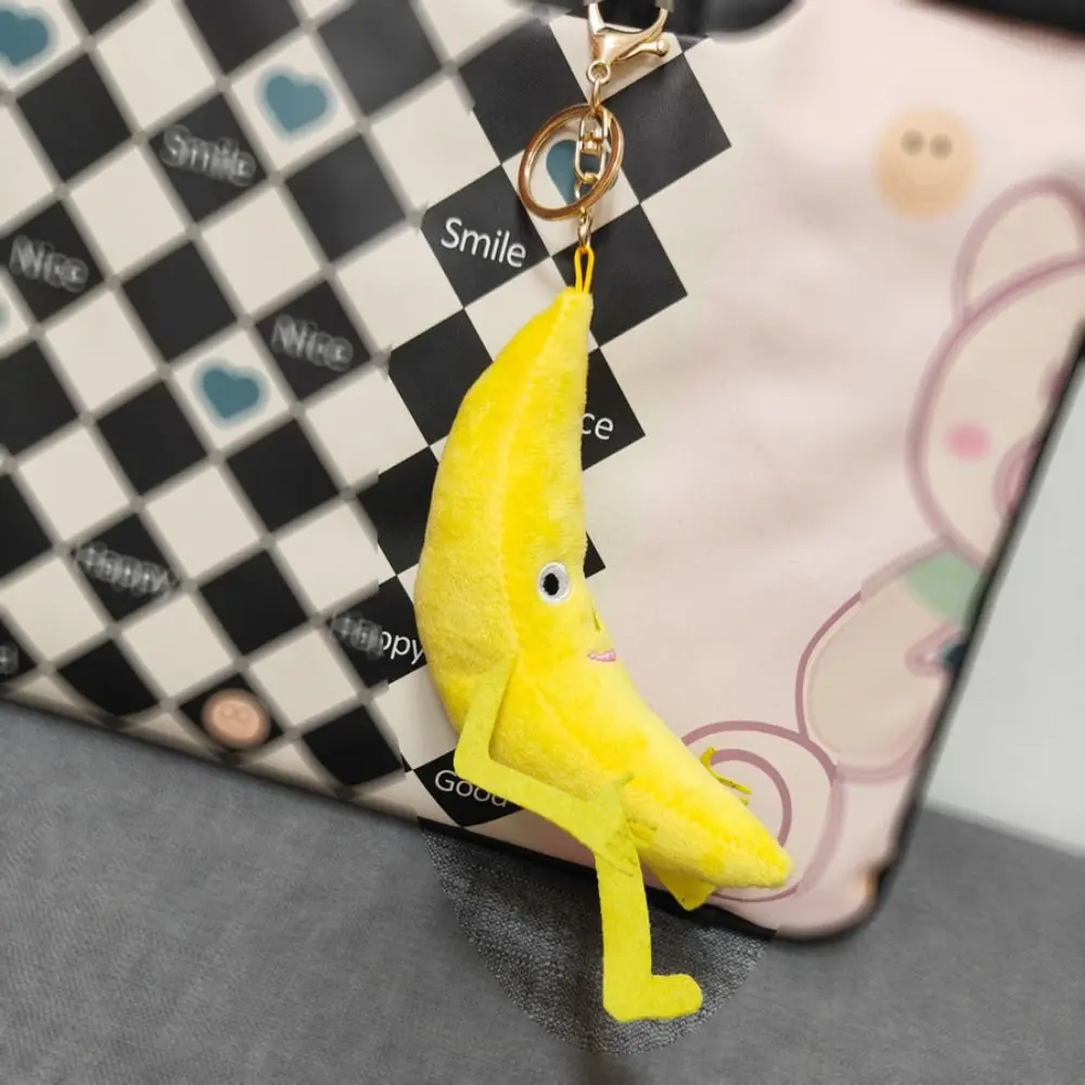 with Music Big Banana Voice Keychain Banana Doll Magic Singing Plush Big Pineapple Doll Banana Key Chain Plush Banana Pendant