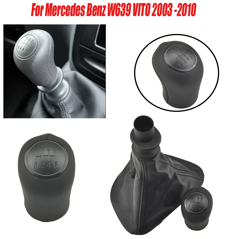 Shifter PU Pomello Del Cambio In Pelle Boot Auto 6 Velocità Per Mercedes Benz W639 VITO 2003 2004 2005 2006 2007 2008 2009 2010