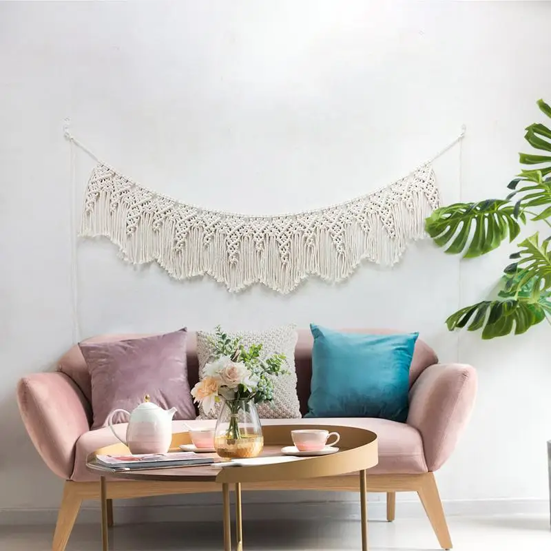 Macrame Wall Hanging Tapestry Hand Woven Macrame Tapestry Boho Decor Modern Boho Tapestry Wall Decor Macrame Banner Garland