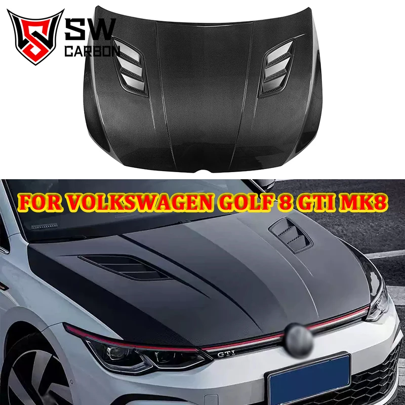 

Для Volkswagen Golf 8 VW VII MK8 Rline GTI капот двигателя из углеродного волокна крышка клапана переднего двигателя крышка клапана охлаждения автозапчасти