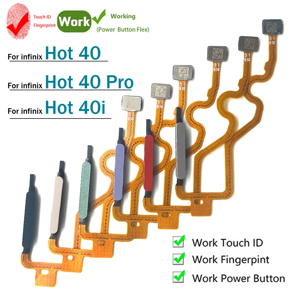 

Home Button FingerPrint Touch ID Sensor Flex Cable For infinix Hot 40 40i Pro X6836 X6837 X6528B Replacement Parts