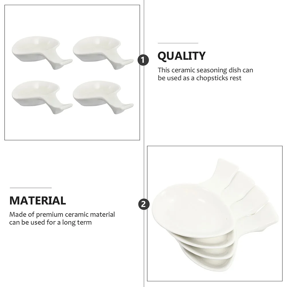 

6Pcs Seasoning Sauce Plates Ceramic Dipping Dishes with Handle for Home Restaurant Use Dip Serving Dish Household Snack Plate