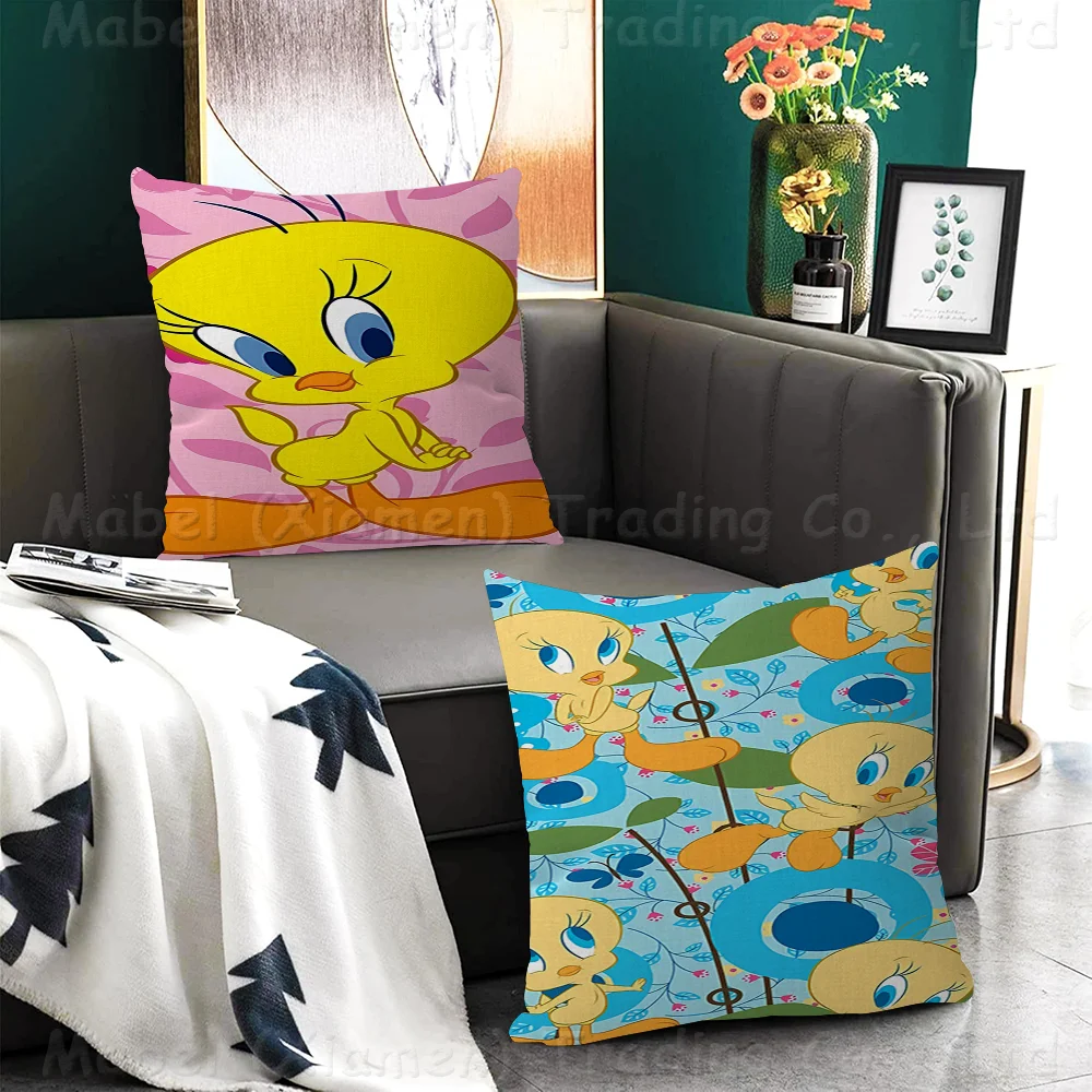 Cartoon Tweety Bird Piolin Pillow Gifts Home Office Furnishings Bedroom Sofa Car Cushion Cover Case 45x45cm