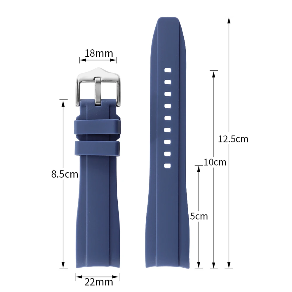 20mm22mm für Rolex Gummiarmband für Omega & für Swatch Herren Damen Gebogenes Ende Silikon-Uhrenarmband für Citizen Sport Wasserdichtes Armband – Detail 1
