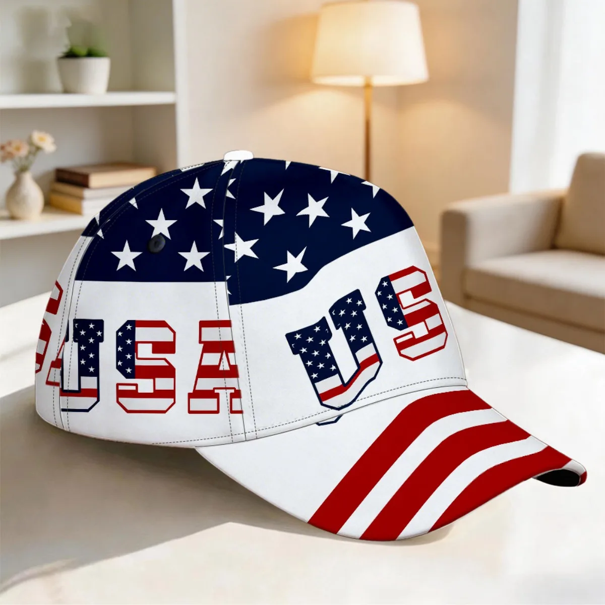 1pc Snapback Cap/American Flag Typography/Comfortable Adjustable Fit/Casual Streetwear Sports/Great Gift for Friendships