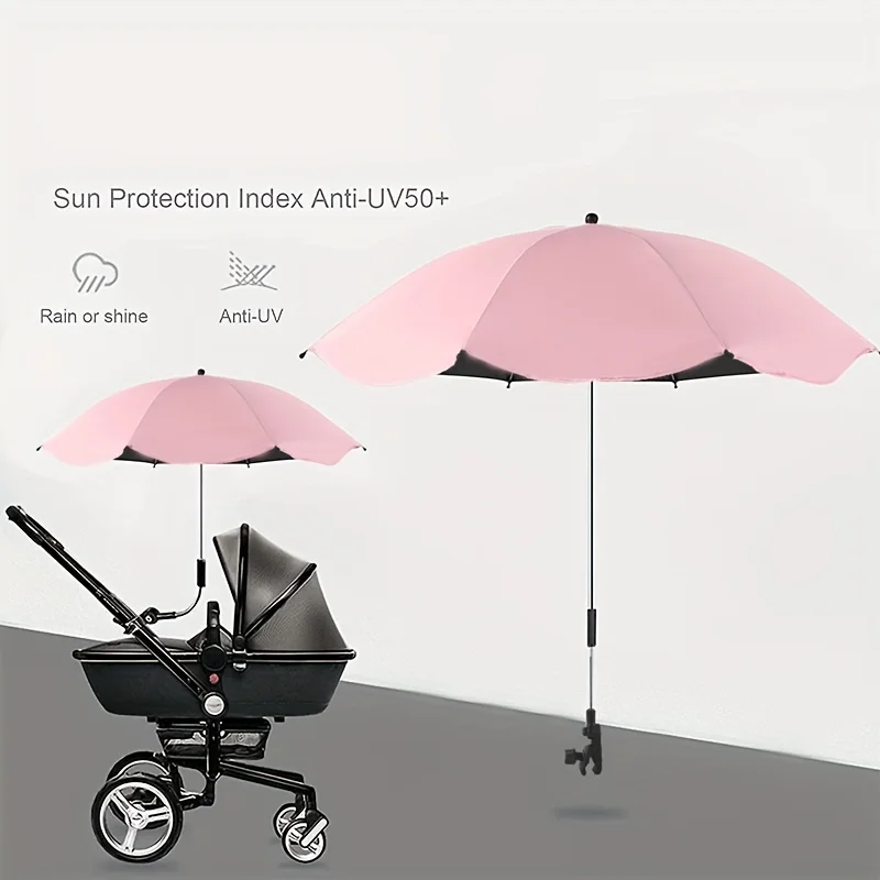 

Round Stroller Sunshade - UV Protection, Adjustable, Easy To Wipe Clean, Safe, Great for Traveling and Outdoor Activities