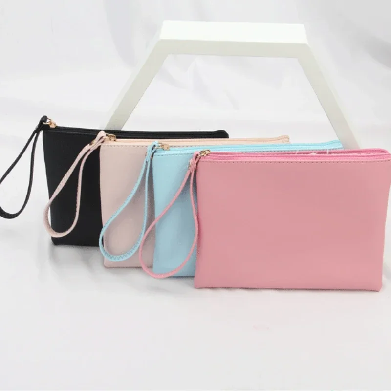 Portable Cosmetic Bag 2023 New Solid Color PU Advanced Storage Bag Simple and Lightweight Cosmetiquera Para Maquillaje