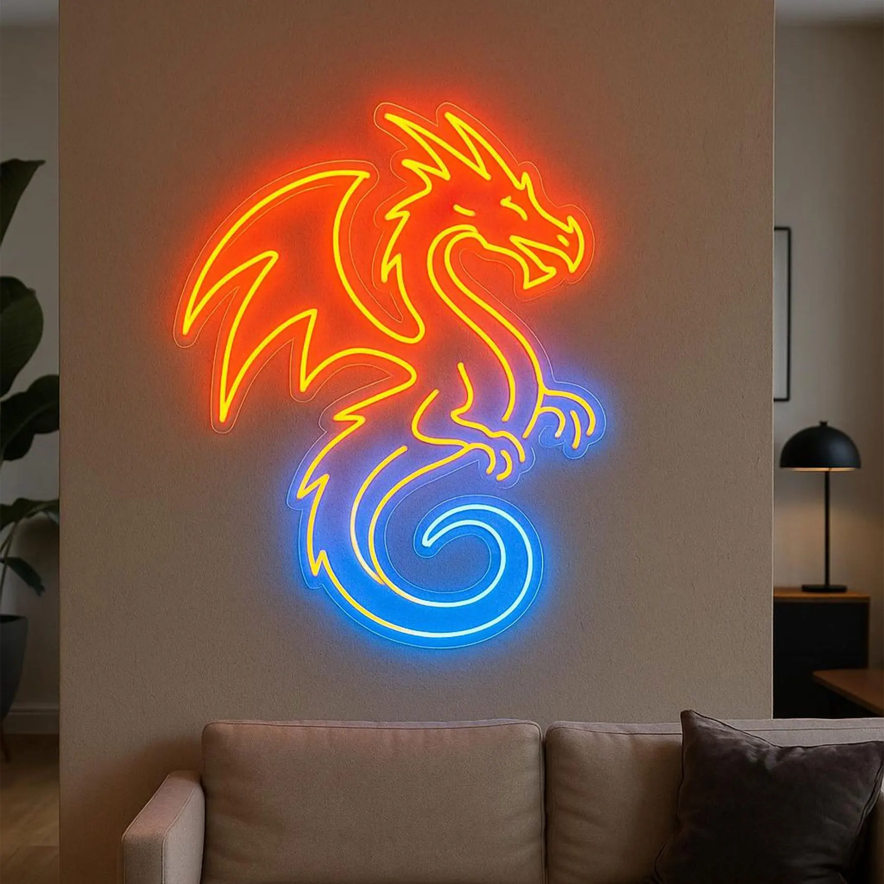 

Dragon Neon Signs Wall Art Decor Kids Nursery Room Personalized Wall Art Hanging Game Room Sign