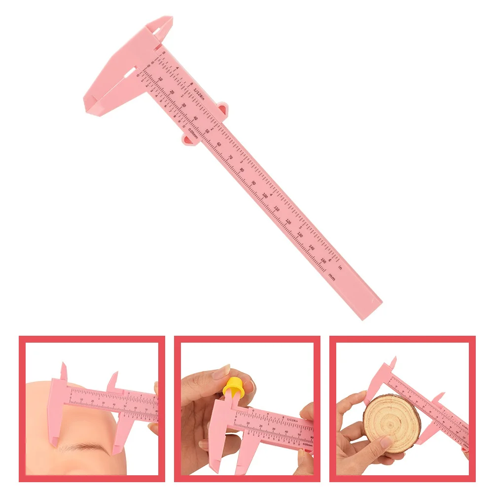 

Eyebrow Measuring Ruler Double Scale Plastic Caliper Lightweight Portable Tool for Precise Makeup Facial Measurement Makeup