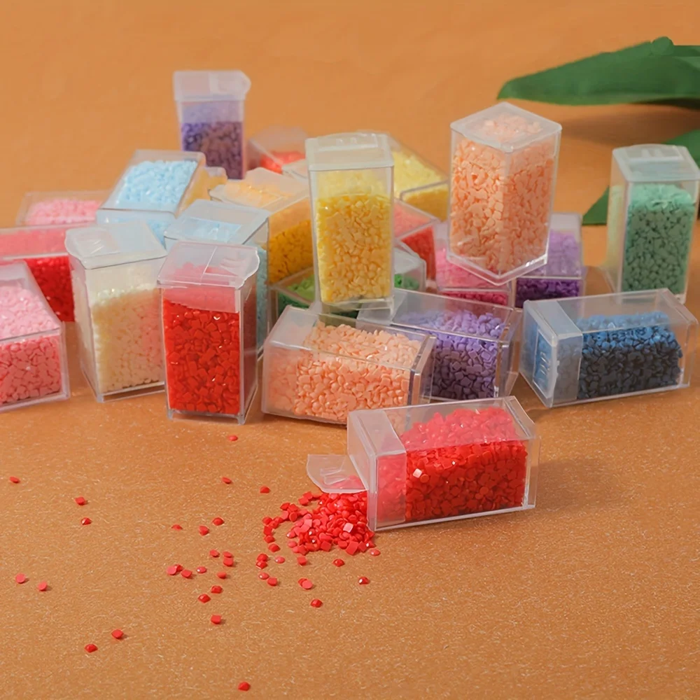 12/24/36Pcs Clear Square Storage Boxes With Lids Portable Organizer For Diamond Painting Jewelry Rhinestone Beads DIY Crafts