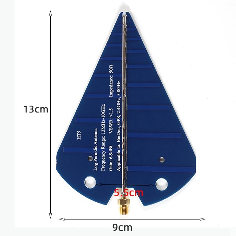 Imagem -06 - Antena sem Fio do Teste do Ganho Alto Log Ht5 Periódico 1.310ghz 6-9dbi 50ohm Vhf Frequência Ultraelevada Shf Beidou Gps