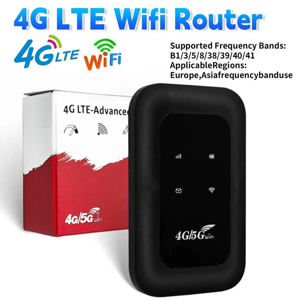 

4G LTE Router WIFI Router Wireless Network Expander Sim Card Slot LTE Modem 150Mbps Pocket Hotspot Mobile Wifi Router for Travel