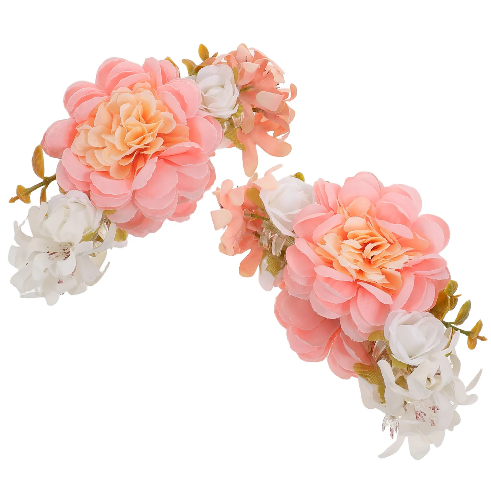 

2Pcs Elegant Fabric Flower Hair Claw Clip for Women Bridal Bridesmaid Wedding Flower Floral Hair Accessories Comfortable
