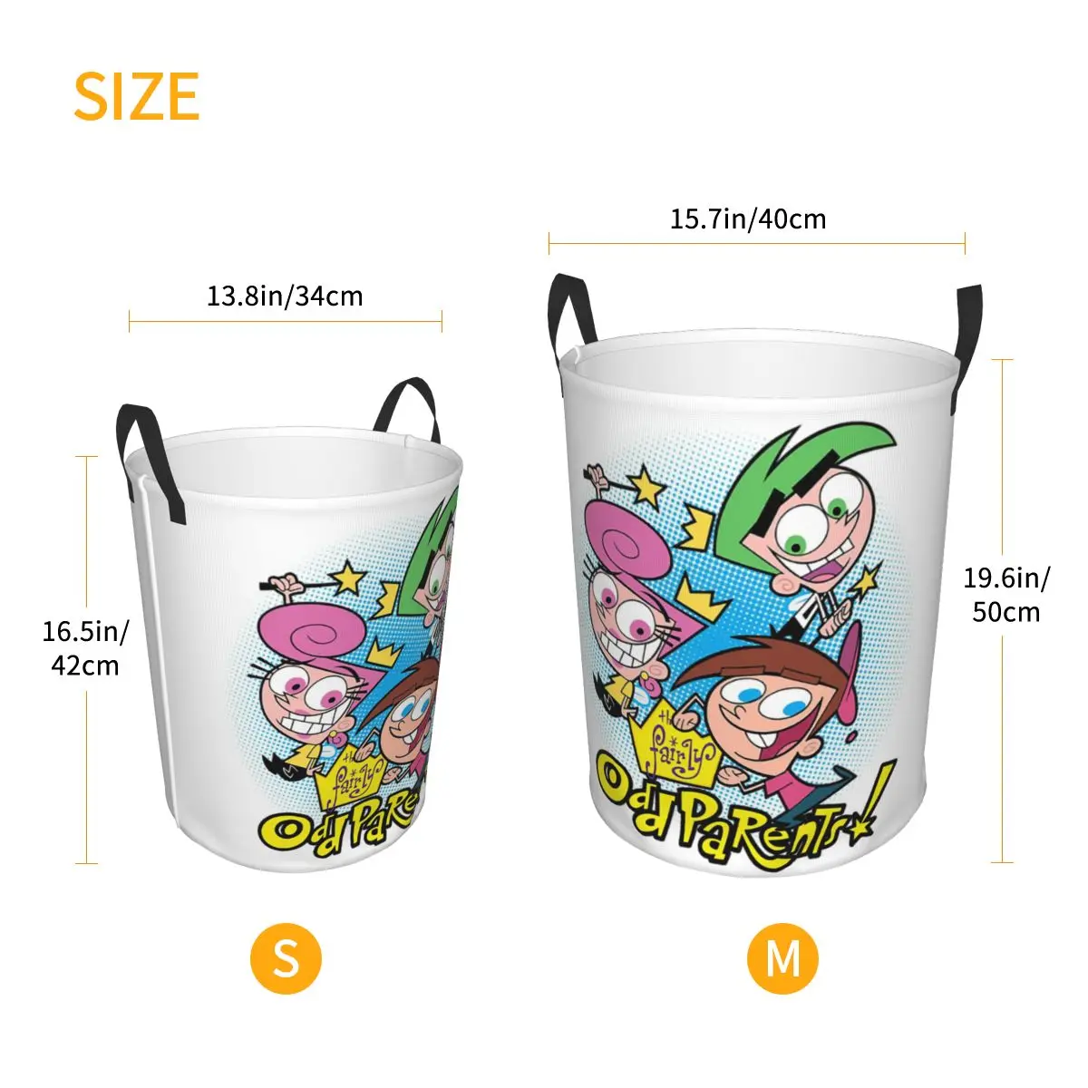 Fairly Oddparents Cosmo Foldable Laundry Baskets Dirty Clothes Toys Sundries Storage Basket Large Waterproof Box For Home Kids