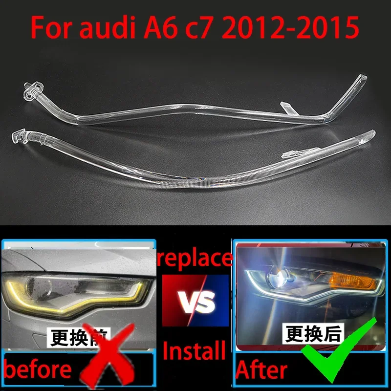 

Car Aperture Hernia Headlight DRL Guide Daytime Running Light Tube LED Light Bar White Light For Audi A6L C7 2013-2015