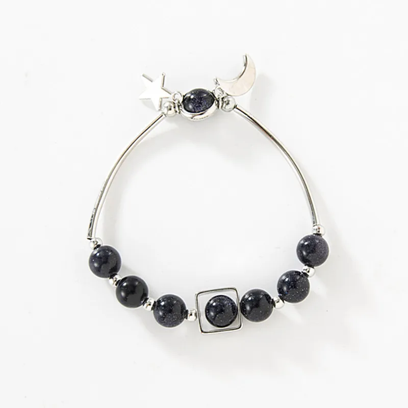 Vintage Charm Bracelet & Bangle For Women Blue Sand Stone Transfer Beads Bangle Star Moon Bracelet Fashion Jewelry Wholesale