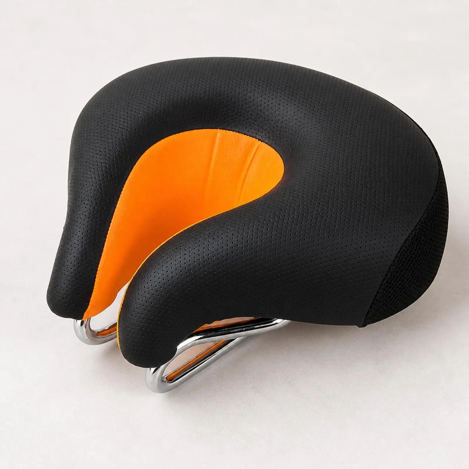 Noseless Cycle Saddle Shock-Absorbing Split-Seat Bike Saddle Padded Noseless Bike Seat for Casual Cyclists, Everyday Commuting,