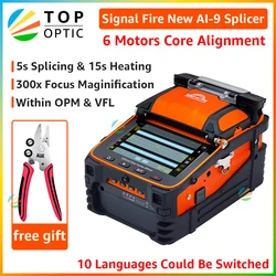 Signal Fire Brand Model New AI-10A/AI-9/AI-8C/AI-6A Optical Fiber Fusion Splicer New Splicing Machine 6 Motors Core Alignment