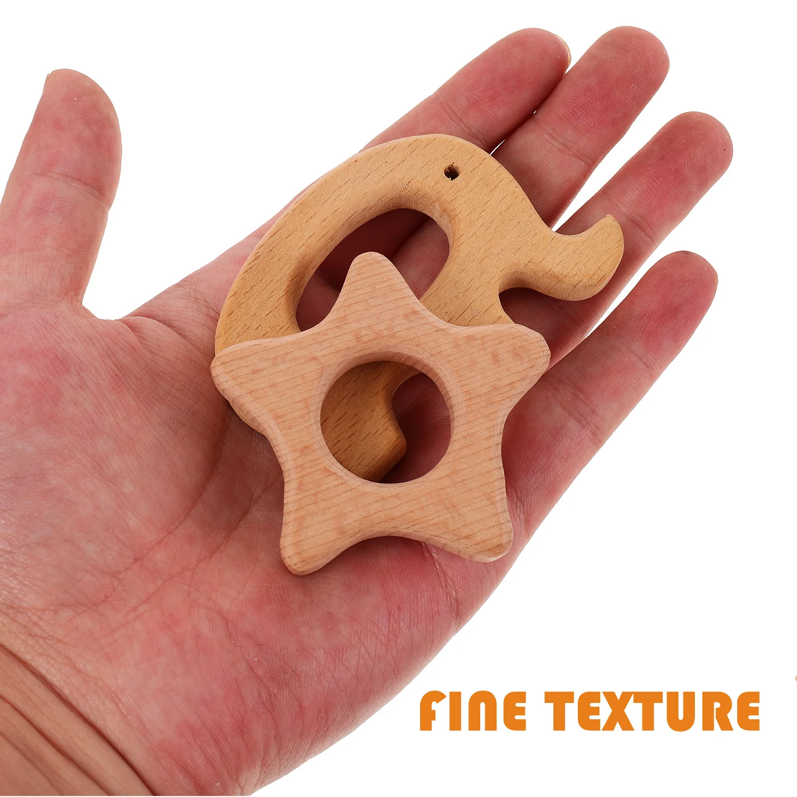 Anneau de dentition en bois naturel pour bébé, 9 pièces, anneaux de dentition lisses pour bébé, pour le confort et l'exercice de la bouche