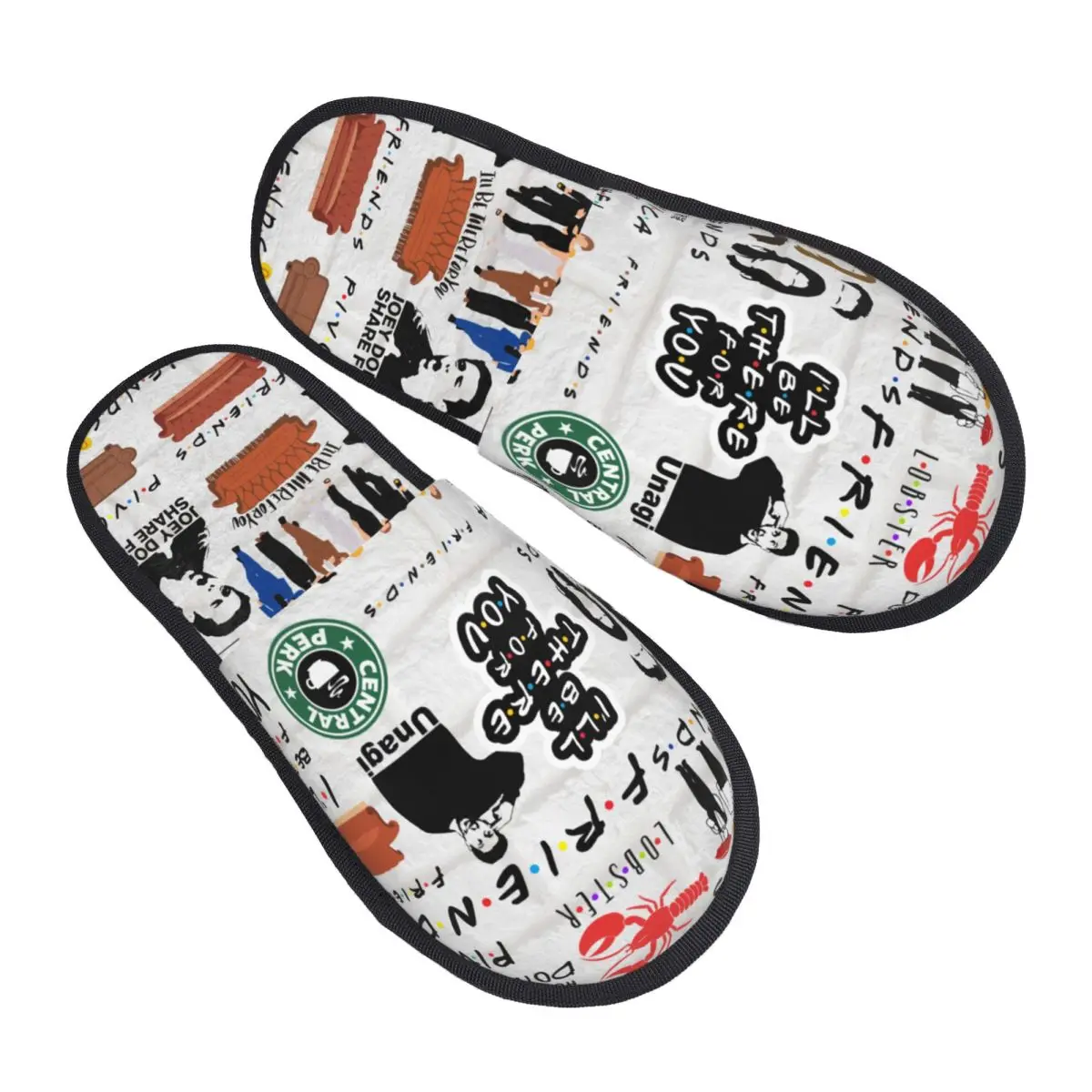 

Custom Funny TV Show Friends Collage Memory Foam Slippers Women Cozy Warm House Slippers
