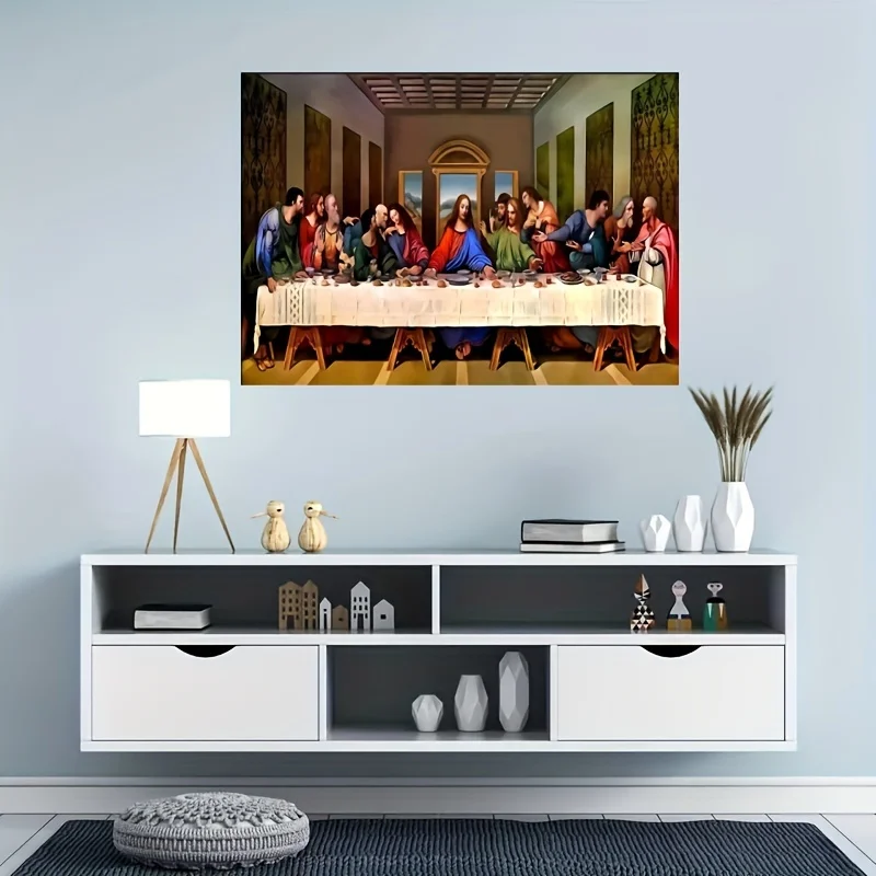 1000ピース DIY 最後の晩餐 ジグソーパズル - 厚くて丈夫な白い厚紙、継ぎ目のない縁、19.7x27.5インチの鮮やかなアート作品（広告用）
