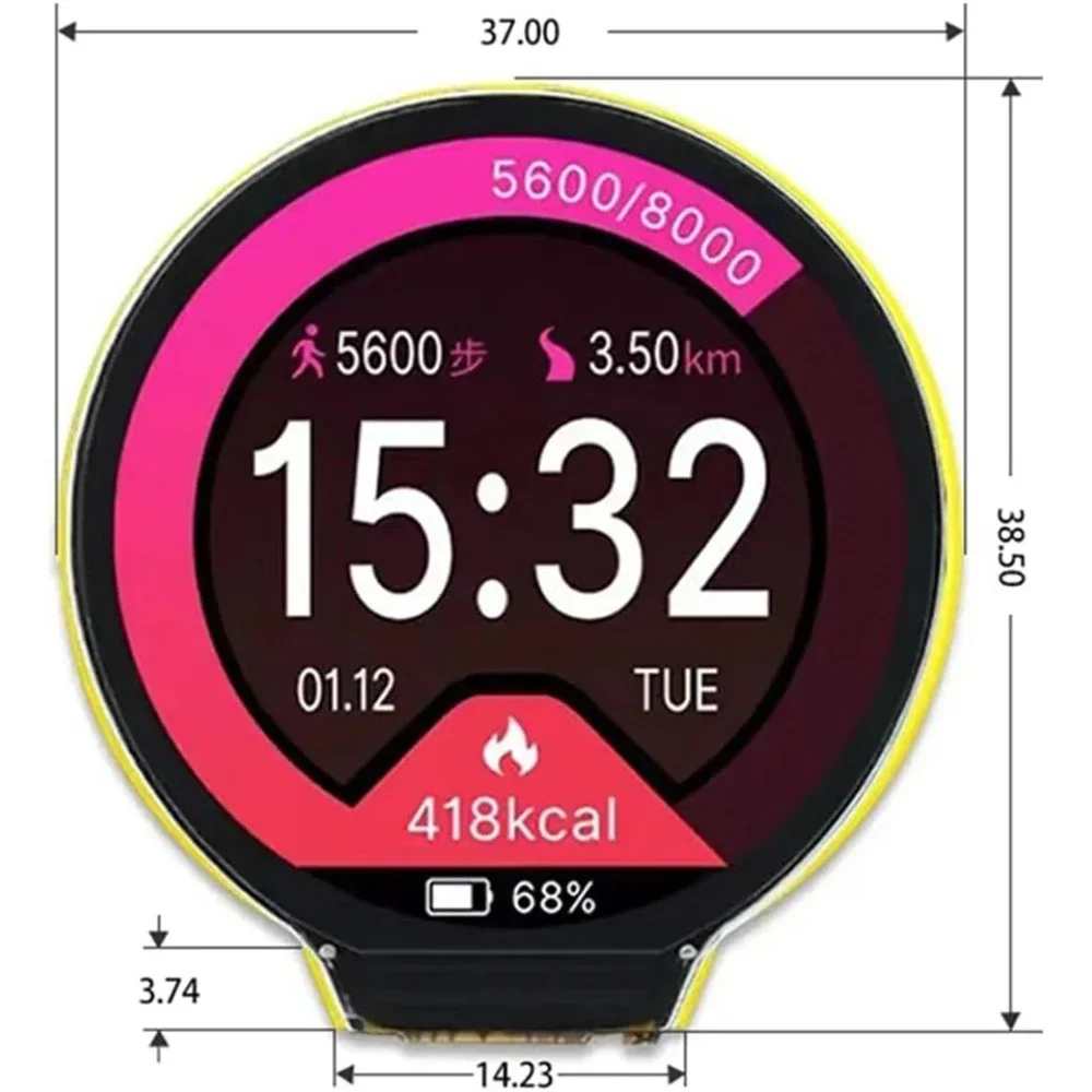 ESP32-2424S012 1.28" Round IPS TFT 240x240 Cap Touch GC9A01 w/ESP32-C3 WiFi/BT for Arduino/IoT & 65K Colors