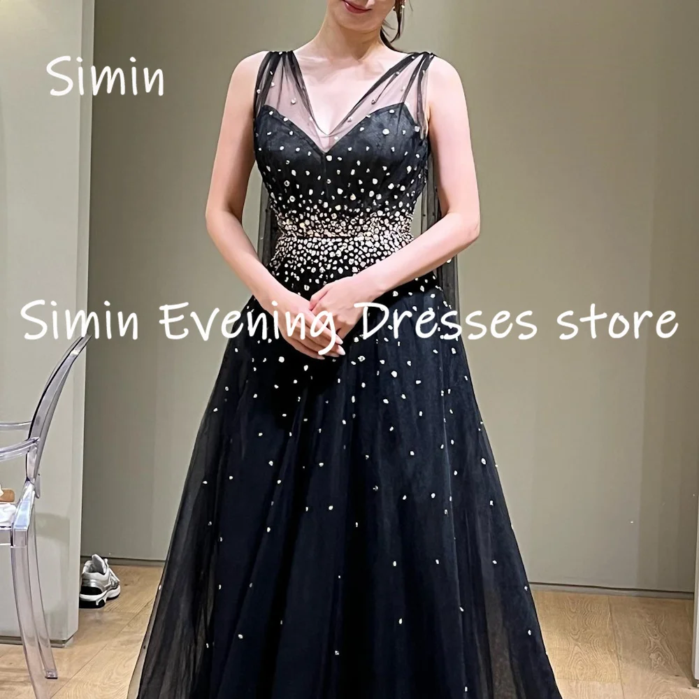 Simin Tulle A-line Sweetheart Sequins Ruffle Formal Prom Gown Floor-length Evening Elegant Party dresses for women 2023