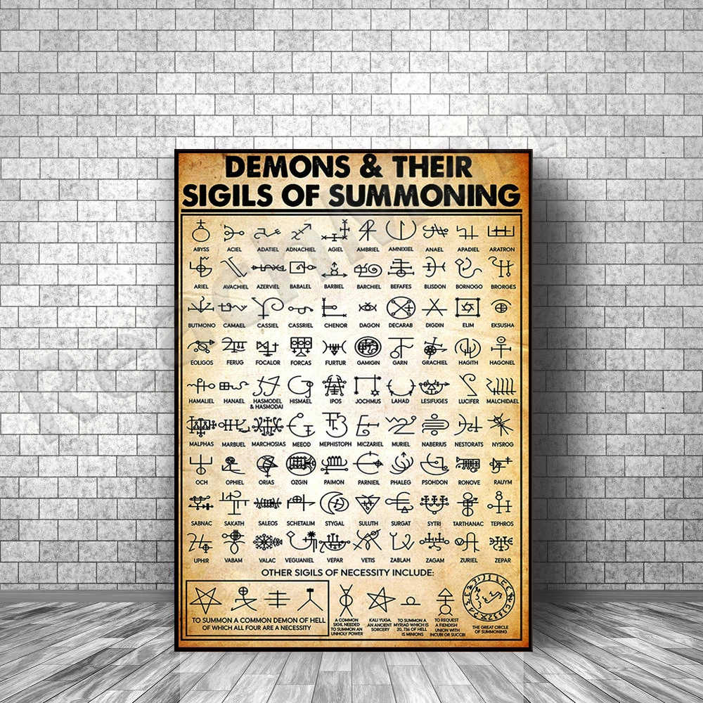 Demons and Their Canvas Vintage Canvas Poster Abstract Wall Art Canvas Painting Nordic Printing Mural Living Room Decor