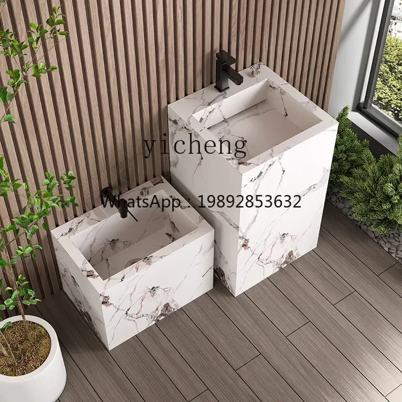 Y1 rock slab column basin mop pool, washbasin, hand basin integrated stone outdoor mop pool