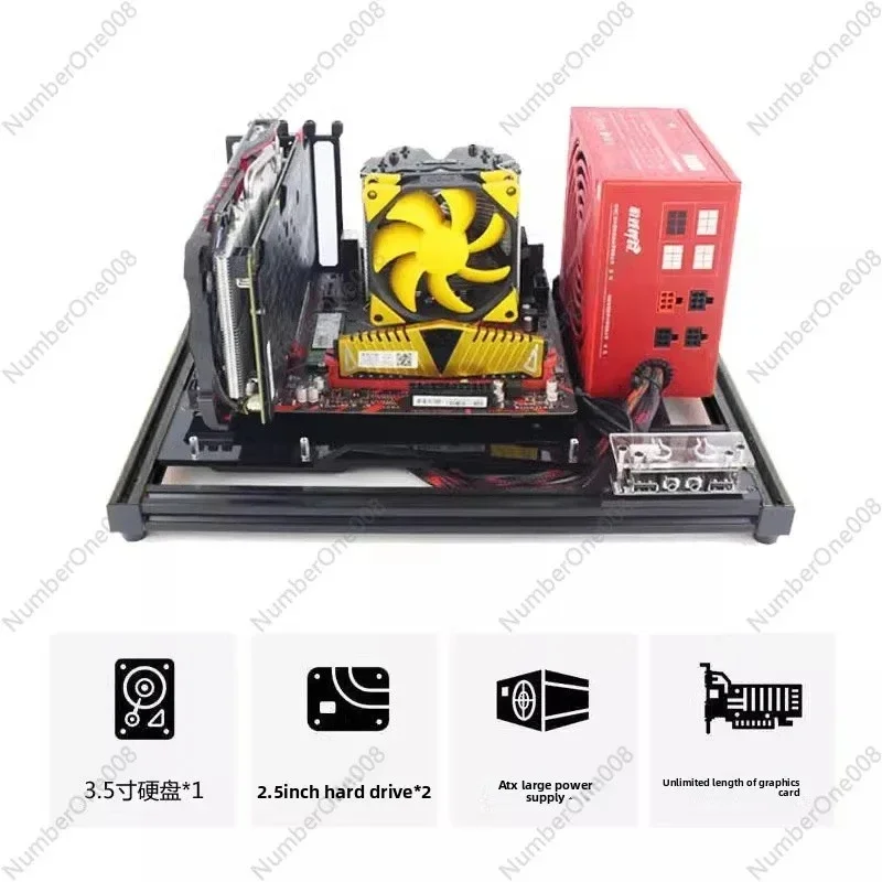 Aluminum profile simple DIY special-shaped open computer transparent chassis frame MATX test platform ITX bracket