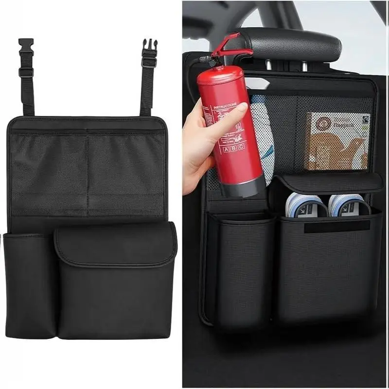 Car Trunk Organizer for Family Trip Detachable 4 Compartments Vehicle Storage Bag for SUV Sedan Grocery Shopping
