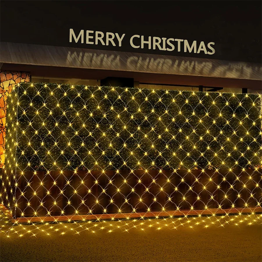 

Thrisdar 2000 LED Net Light 8X10M Large Size Curtain Mesh Fairy String Light 8 Modes for Xmas Trees Bushes Wedding Outdoor Decor