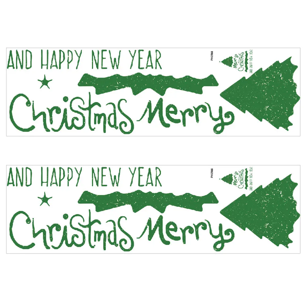 

2 Sheets Christmas Tree Window Stickers PVC Waterproof Wall Decals for Home Office Hotel Christmas Party Photo Prop Decor