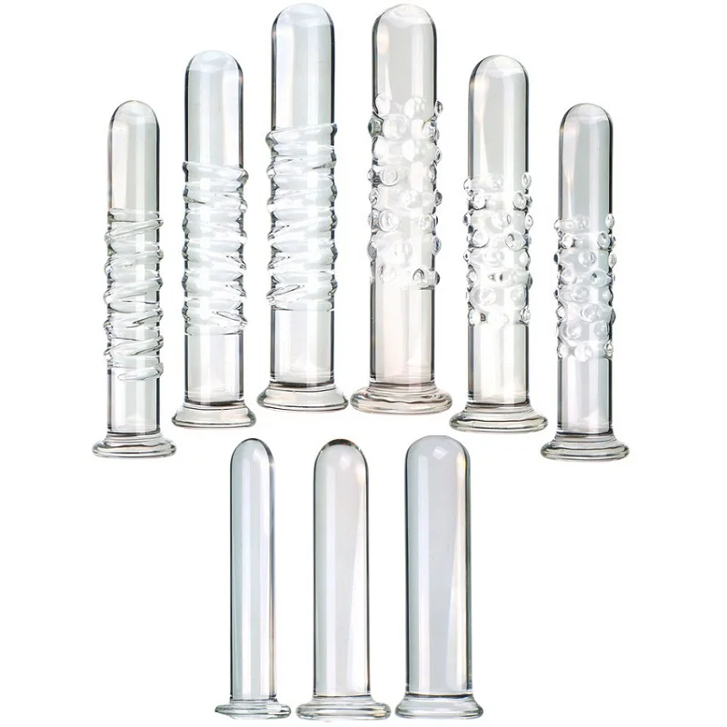 Crystal Glass Realistic Dildo 6 Size Anal Butt Plug G-spot Stimulation Beads Prostate Massage for Women Anal Plug Sex Toys