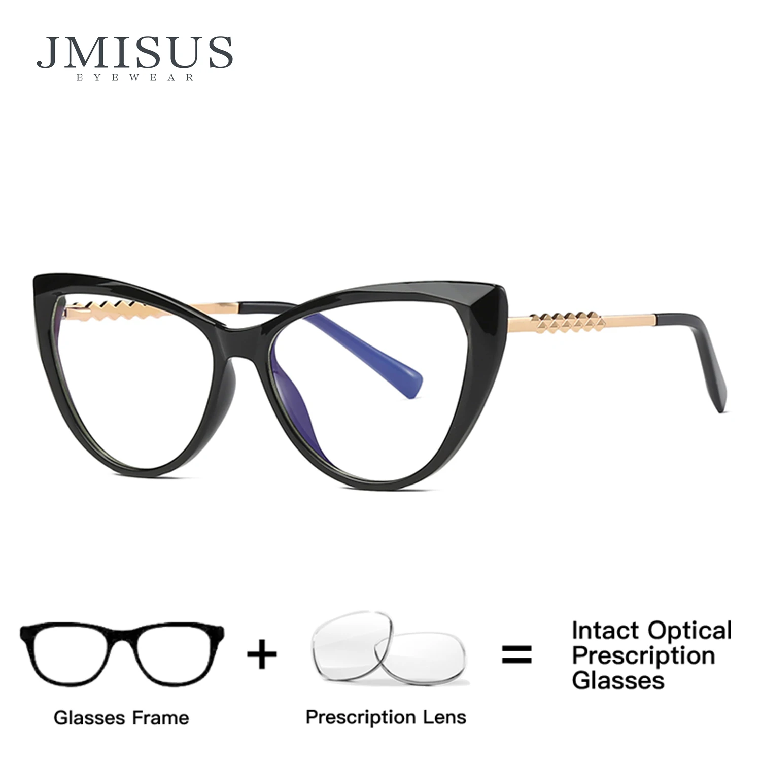 

JMISUS 2025 New Arrivals Cateye Prescription Glasses Spring Leg Myopia Eyewear Fashion Blue Light Blocking Progressive Eyeglass