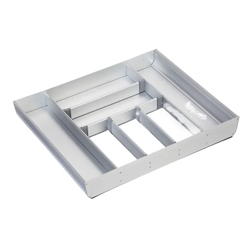 Cabinet Drawer Space Aluminum Knife Fork Tray Kitchen  Divider Chopsticks Kitchen Tool Storage Box Drawer Classification Grid