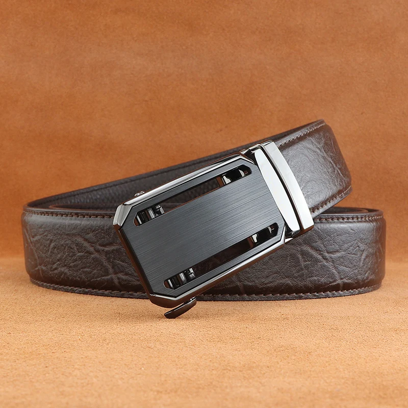 High quality Men's designer belts  classic  automatic buckle  genuine leather  luxury brand  business belt  coffee