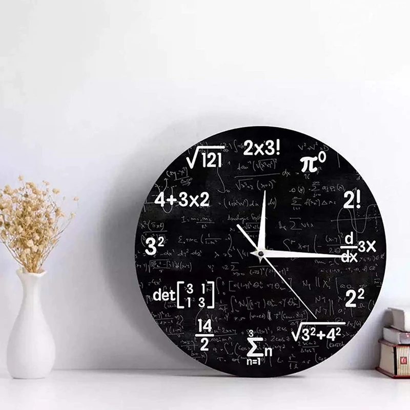 Math Wall Clock,Mathematics Clock,For Kids Math Formulas Icons Wall Clock Classroom Decor,Gift For Teacher