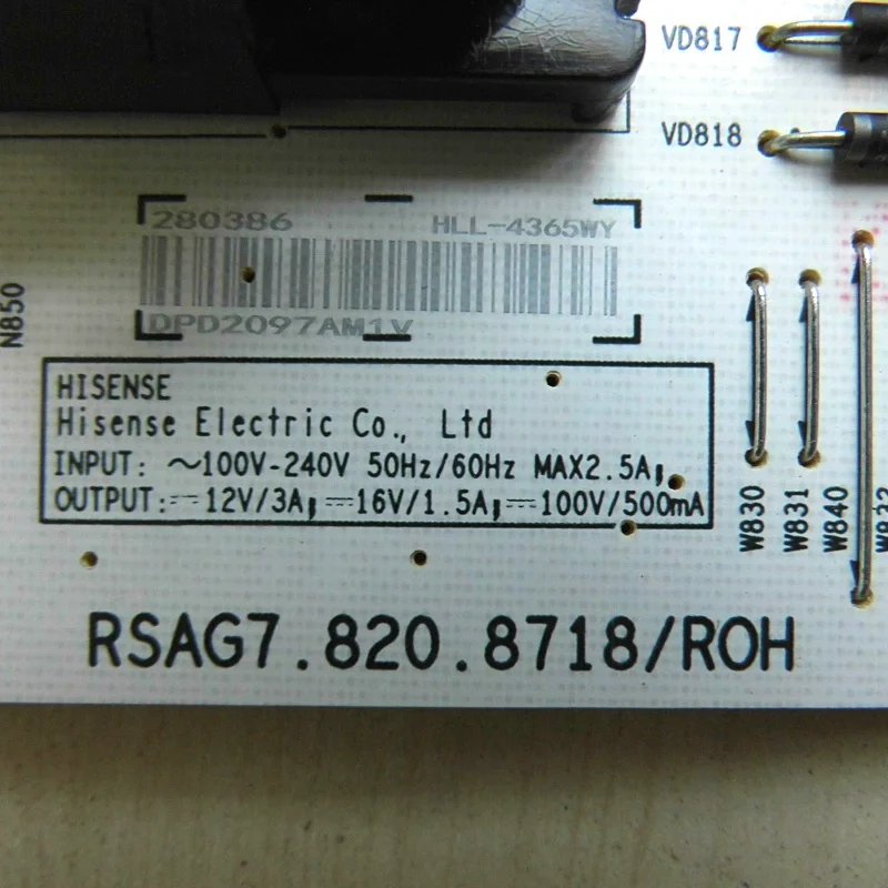 Original for Hisense 65A52F 65E3F-PRO Power Panel RSAG7.820.8718 /ROH HLL-4365WY