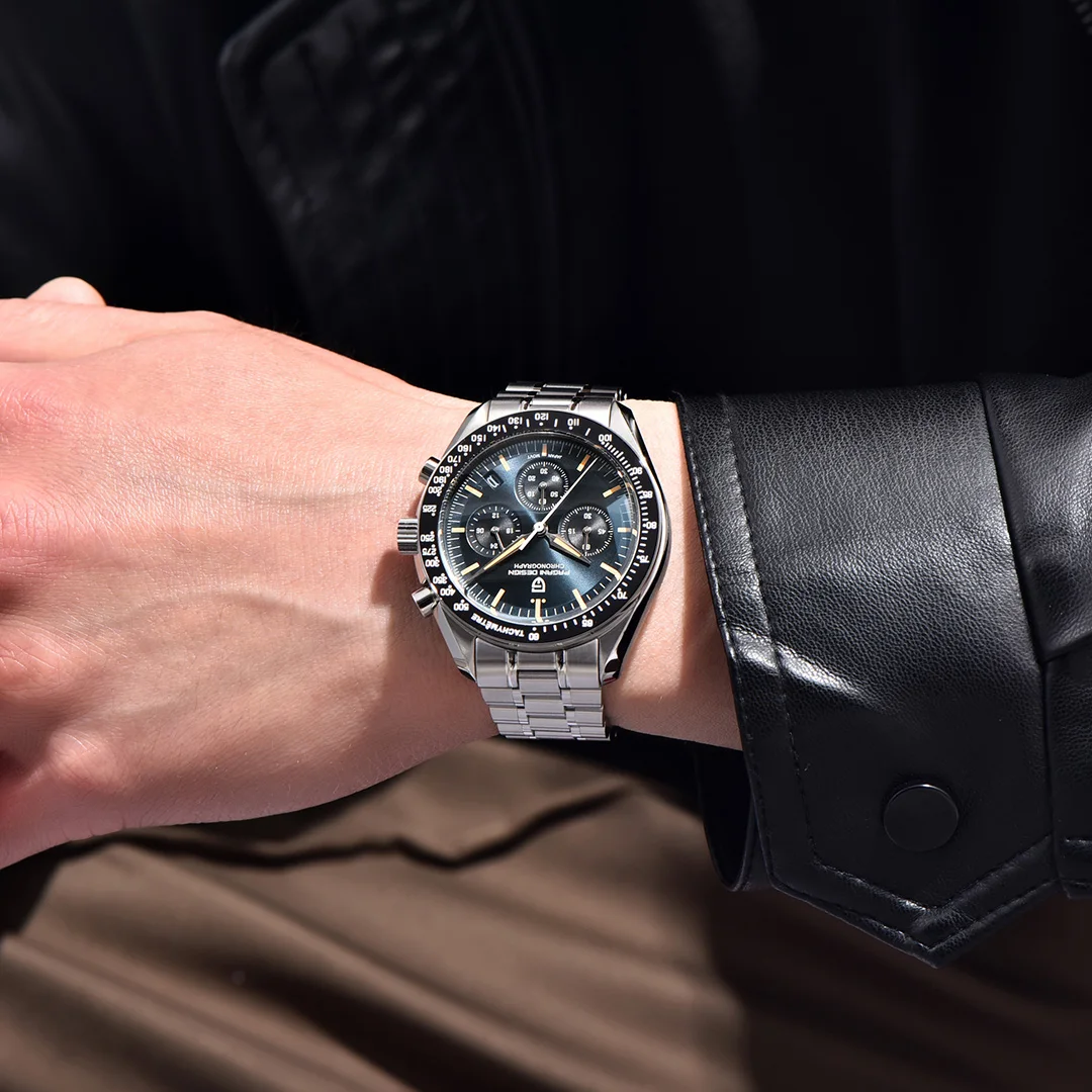 PAGANI DESIGN Watch Moon Retro Quartz Stainless Steel Luminous Sport Chronograph Man thumbnail 3