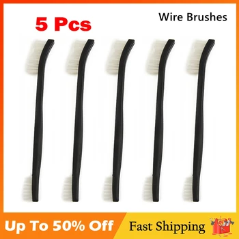 5-delige draadborstelset met dubbele kop Staal Messing Nylon Reiniging Polijsten Metaal Roest Tweekoppige roestverwijderings- en reinigingsborstel