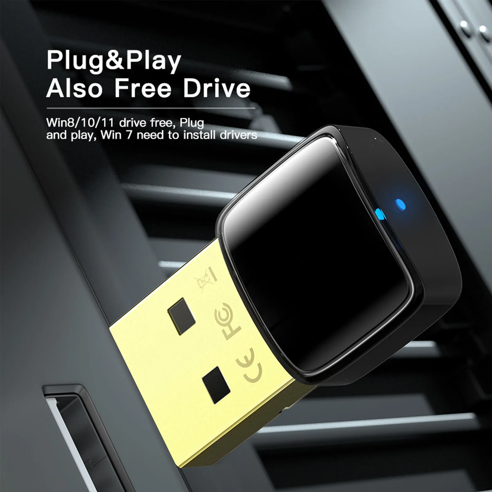 Không Dây USB Răng Xanh V5.0 Adapter Windows 11/10/8.1/8/7 Cắm Dành Cho Máy Tính Để Bàn Laptop Bàn Phím Chuột Tai Nghe Loa