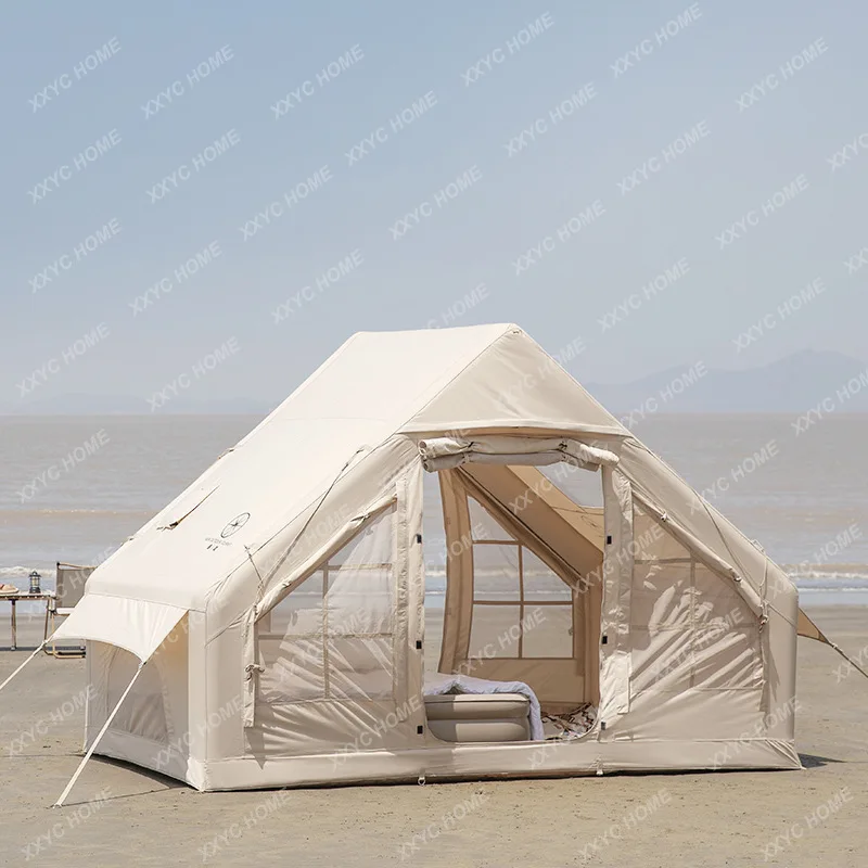 LX6㎡ inflatable tent camping equipment outdoor overnight free rainproof ridge 3-4 person tent