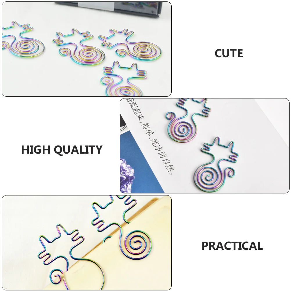 

8pcs Cat Shaped Paper Clips Cute Bookmark Fun Stationery Alloy Animal Shape Desk Supplies Student Accessories