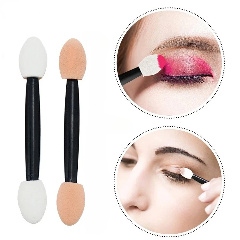 50/100 ピース/バッグアイシャドウバルクアイシャドウブラシ小さなアプリケーターメイクアップミニツール卸売ダブルスポンジポータブル