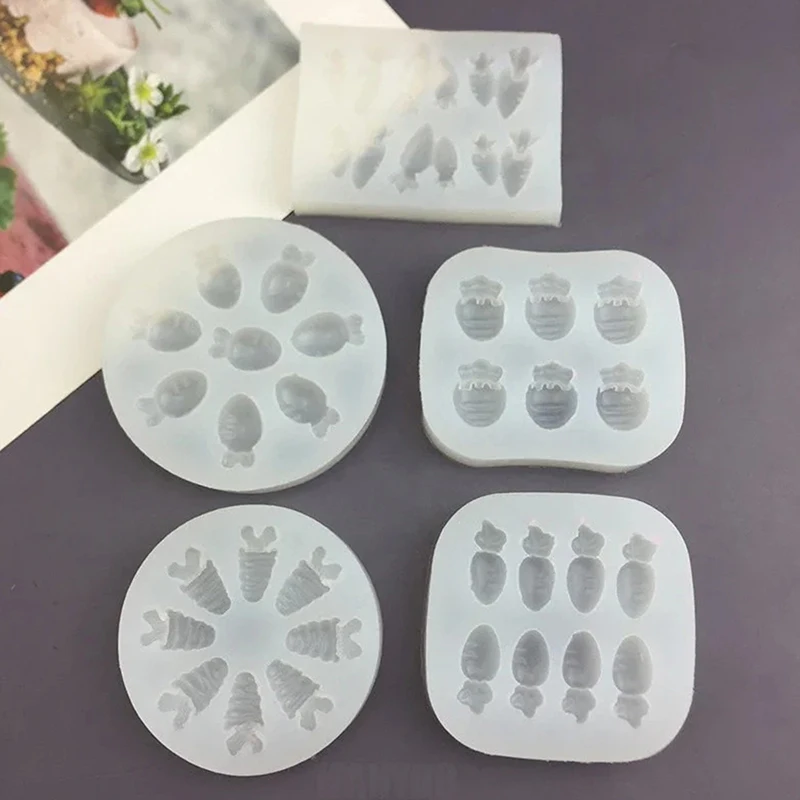 C High Temperature Resistant Silicone Molds Mini Carrot Shape Cakes Molds Chocolate Candy Easter Cakes Baking Decoration Tools