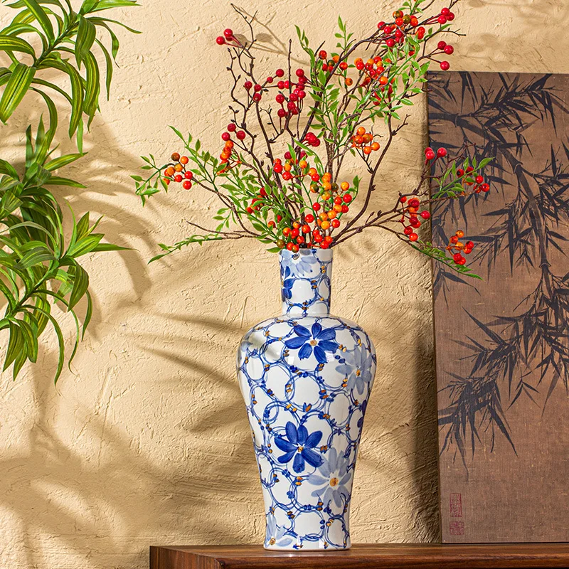 Jingdezhen hand-painted blue and white porcelain gold light luxury high-end blue and white porcelain villa entrance ceramic