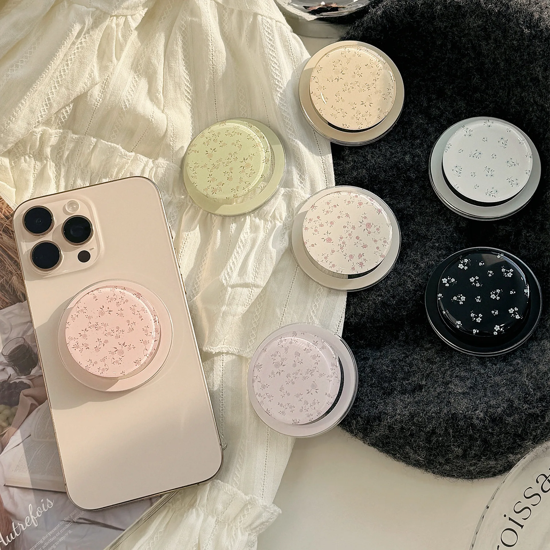 Корейский цветок магнитная ручка складное кольцо на палец Griptok держатель телефона расширяющийся кронштейн для iPhone Samsung Magsafe подставка Поддержка